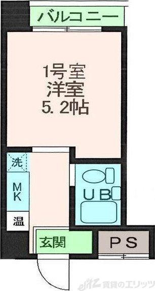 ベルメゾン相川(ワンルーム/5階)の間取り写真