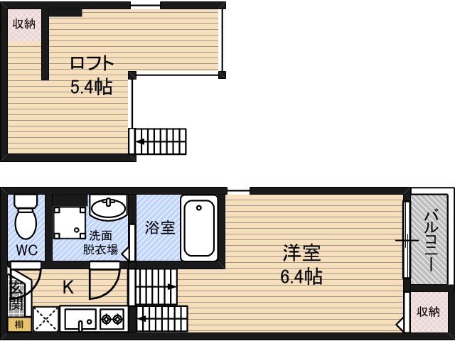 地下鉄今里筋線 鴫野駅 徒歩7分 2階建 築11年(1K/1階)の間取り写真
