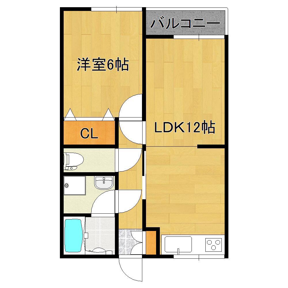 フローラTAKADA(1LDK/1階)の間取り写真