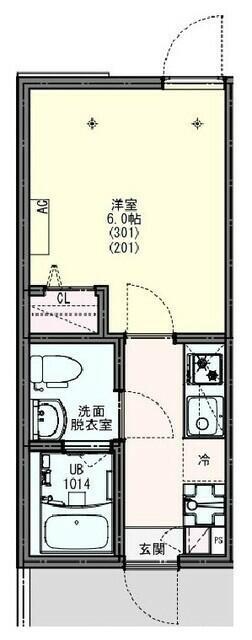 イオス船堀(1K/2階)の間取り写真