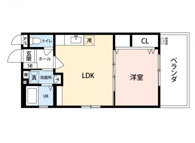 グリーンハイツ比治山(1LDK/1階)の間取り写真