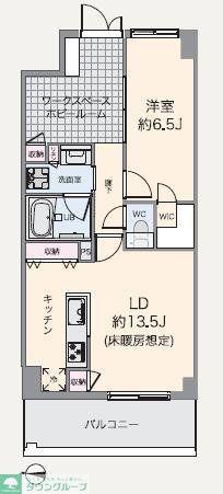 ライズ若木通(1LDK/5階)の間取り写真