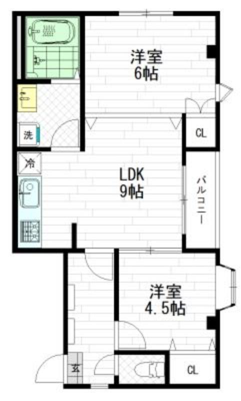 シャルムマルタカ(2LDK/3階)の間取り写真
