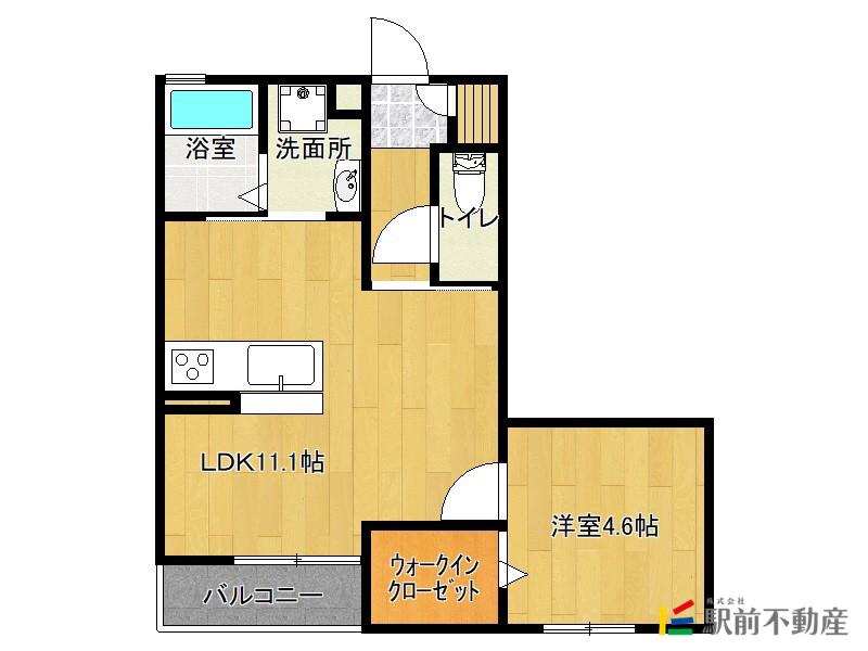 トレゾールブラン(1LDK/3階)の間取り写真