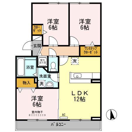 ウィステリア 太田(3LDK/2階)の間取り写真