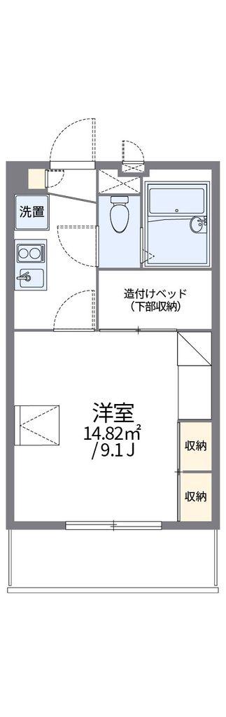 レオパレスクレスト川越(1K/1階)の間取り写真