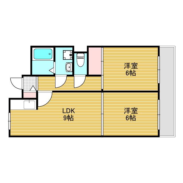 第三丸重グランドハイツ(2LDK/3階)の間取り写真
