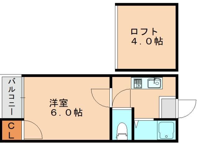 コンパートハウス和白(1K/2階)の間取り写真