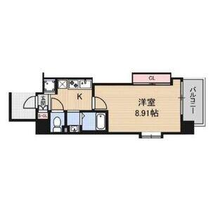 LUXE難波西II(1K/8階)の間取り写真
