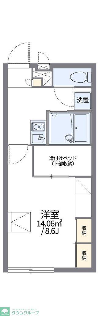 レオパレスメルベーユ(1K/2階)の間取り写真