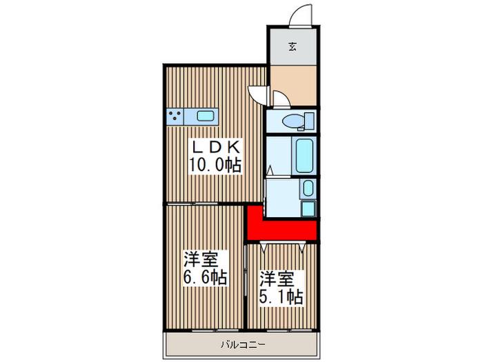 エスポワール(2LDK/5階)の間取り写真