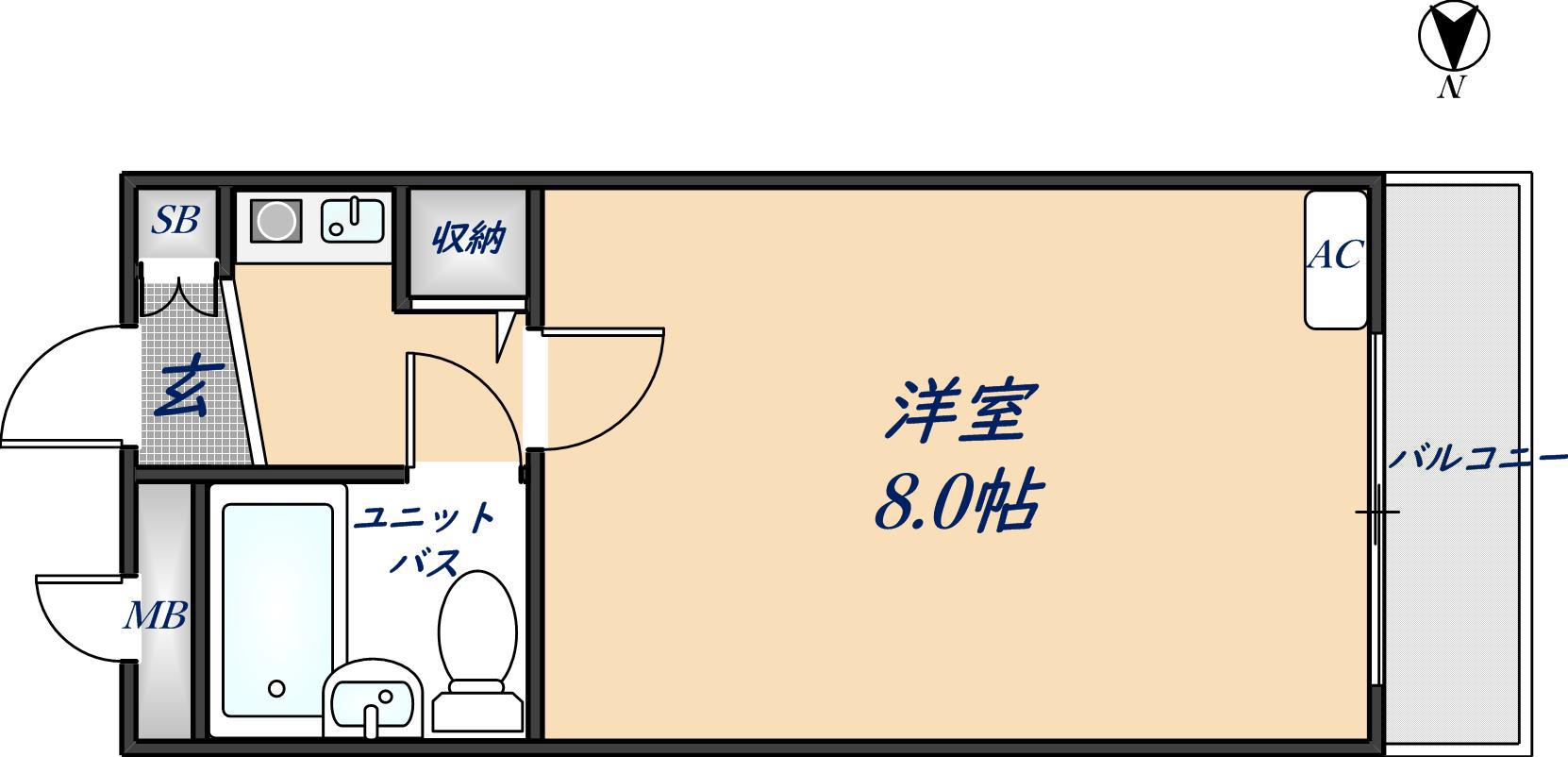 PALMIZIO花園III(1K/2階)の間取り写真