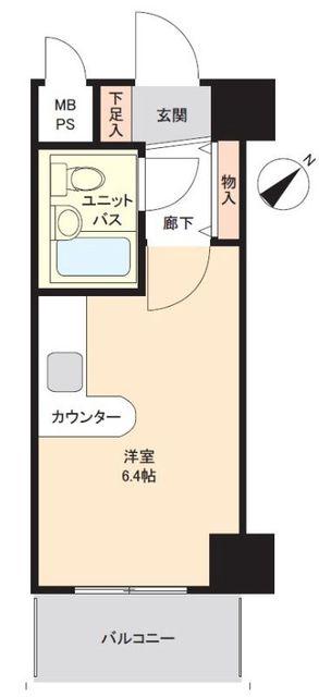 ライオンズマンション相模原第5(ワンルーム/2階)の間取り写真