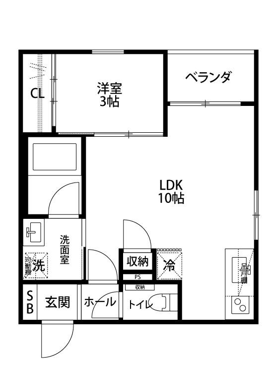 フューチャー東中野山(1LDK/2階)の間取り写真