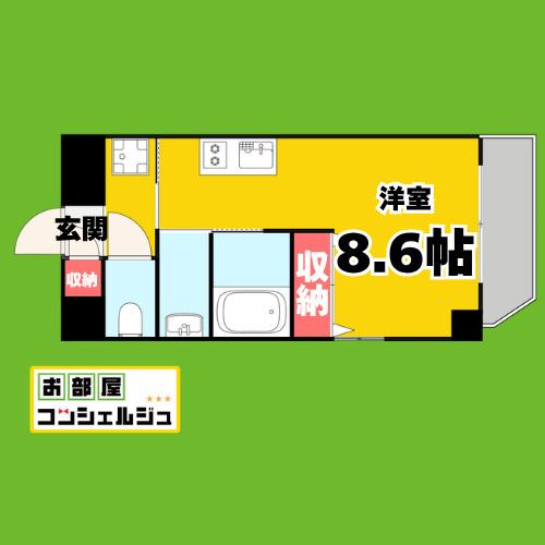 パレット駅西(ワンルーム/6階)の間取り写真
