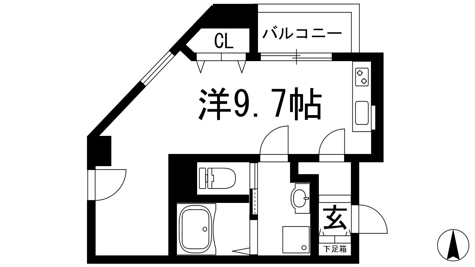 M`STYLE川西(ワンルーム/4階)の間取り写真