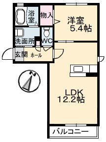 シュエットⅡ(1LDK/1階)の間取り写真