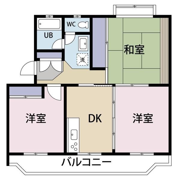 ピュアコーポA(3DK/3階)の間取り写真