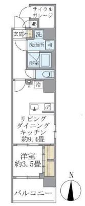 DS VARIE三ノ輪レジデンス/LIVEFLAT三ノ輪II/LIVE(1LDK/6階)の間取り写真
