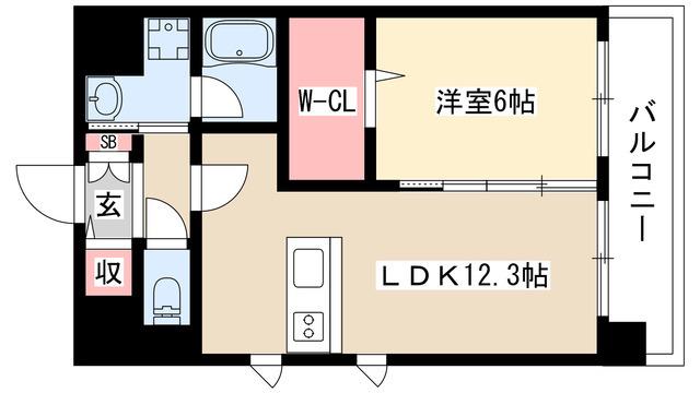 S-FORT大須観音(1LDK/13階)の間取り写真