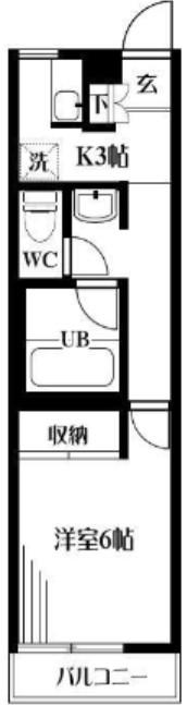 高島平ヒカリハイツ(1K/1階)の間取り写真