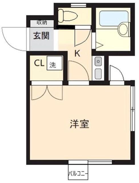ロイヤルハイツ中川(1K/1階)の間取り写真