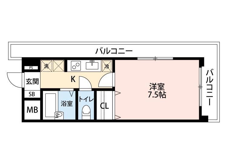 HIYORI-Ⅱ(1K/4階)の間取り写真