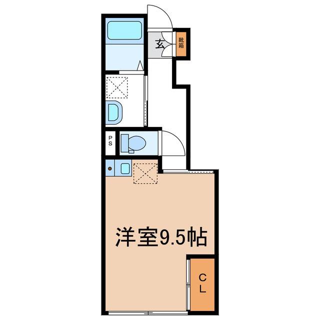 BELLE LEAD 立町(ワンルーム/1階)の間取り写真