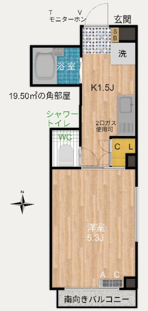 STハイツ(1K/3階)の間取り写真