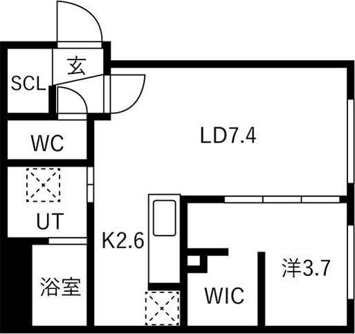 NOBLE VISTA 知事公館(1LDK/3階)の間取り写真