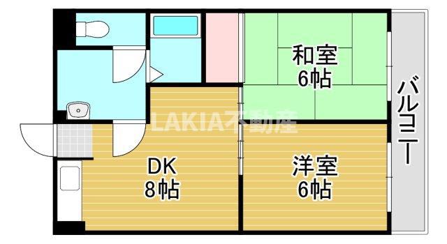 フォア―ル今津北(2DK/3階)の間取り写真