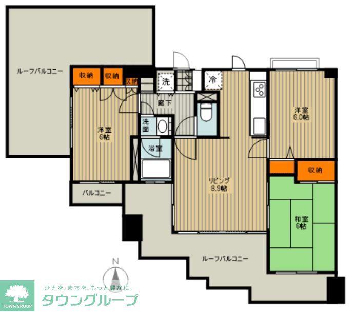 マートルコート調布コアシティ(3LDK/7階)の間取り写真