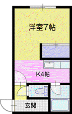 栄町ハイツⅠ(1K/1階)の間取り写真