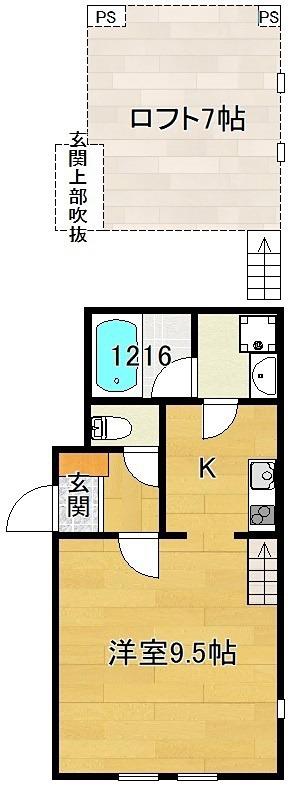 ガレリア千里山UNO(1K/1階)の間取り写真