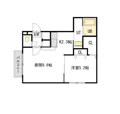 ヴェルサンリーヴル(1LDK/3階)の間取り写真