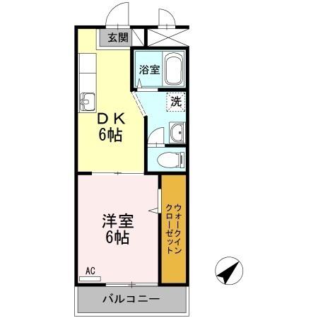 クレール静(1DK/1階)の間取り写真
