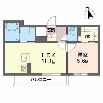 シャーメゾン イーフィールド(1LDK/2階)の間取り写真