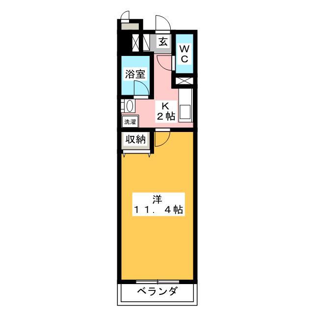 IRIS RESIDENCE曲金(1K/4階)の間取り写真