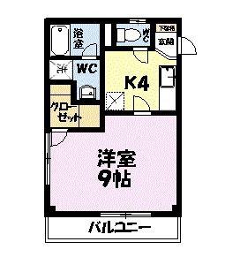 スプリングフィールド原市(1K/2階)の間取り写真