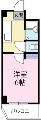 北西ビル(1K/3階)の間取り写真