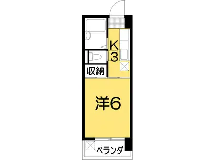 オリオンズマンション(1K/4階)の間取り写真