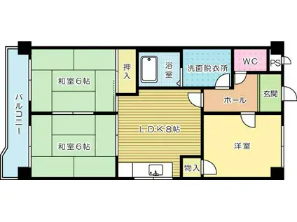 サンハイツ石本(3LDK/3階)の間取り写真