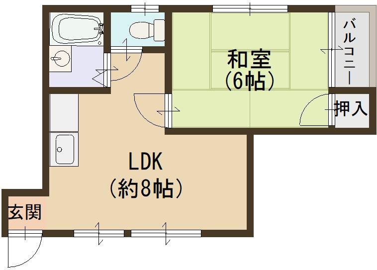シティエステート小林(1LDK/3階)の間取り写真
