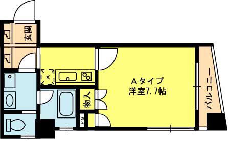 オリゾンタル下鴨(1K/3階)の間取り写真