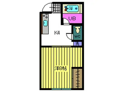 メゾンパークス(1K/1階)の間取り写真