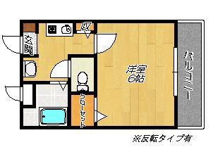 エクセルコート(1K/2階)の間取り写真