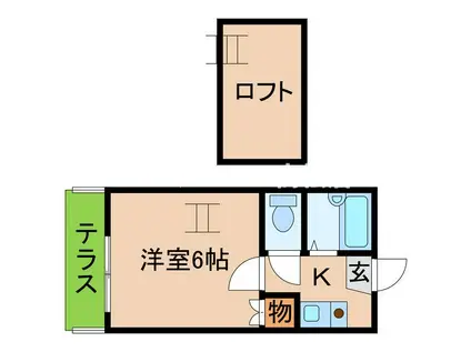 リッチモンド潤A・B(1K/1階)の間取り写真