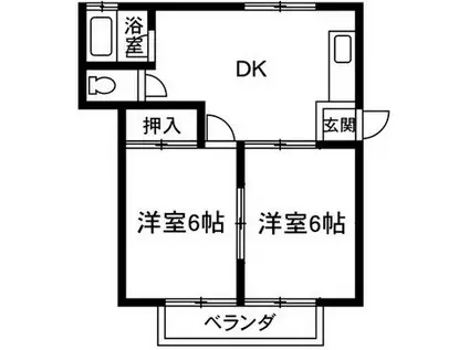 ソフィアハイツA棟(2DK/1階)の間取り写真