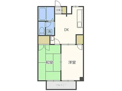 セジュール奥田(2DK/2階)の間取り写真