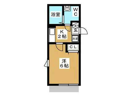 アーバンヒルズ(1K/1階)の間取り写真